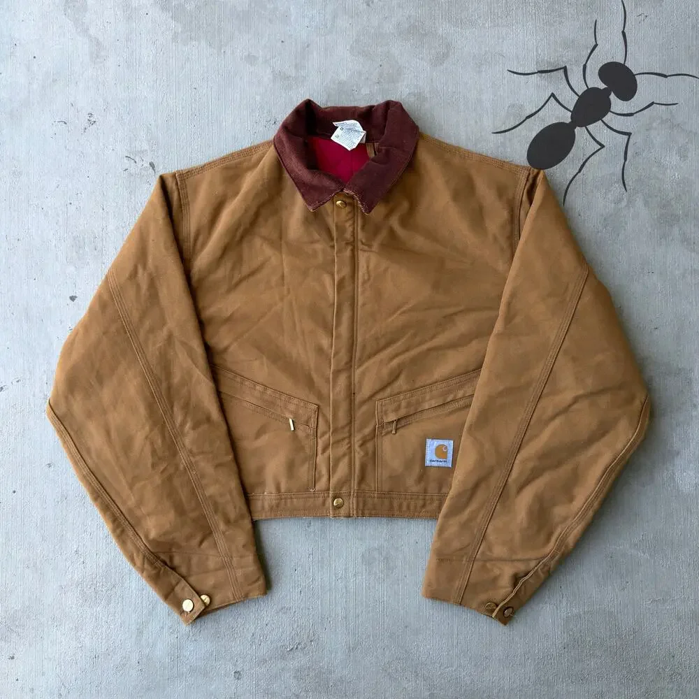 Carhartt brown cropped Detroit style work wear jacket - Picture 1 of 9
